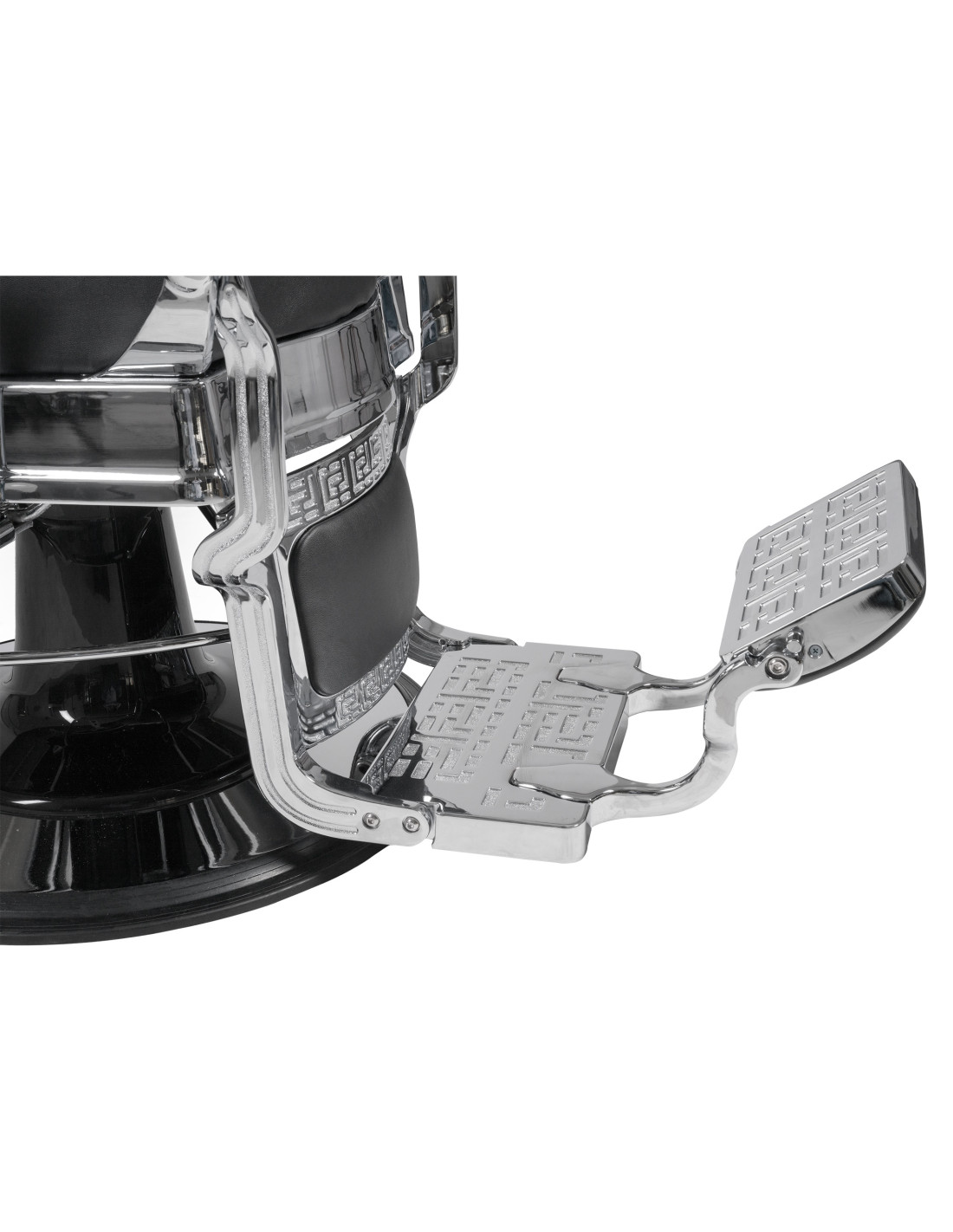 Sillón de barbero Moretti vintage NEGRO-PLATA