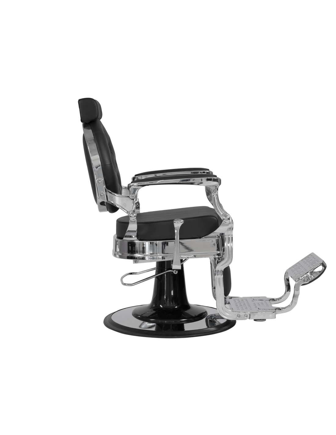 Moretti Vintage Black-Silver Barber chair for Comfort and Style in Hair Salon