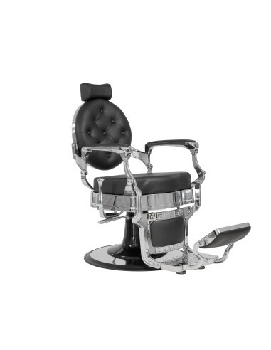 Moretti Vintage Black-Silver Barber chair for Comfort and Style in Hair Salon