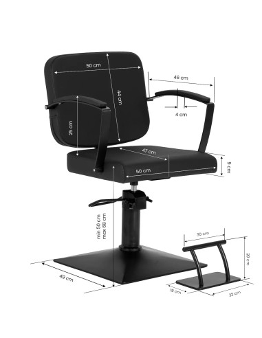 Cagliari Black Hydraulic Hairdressing Chair – Minimalist Design & Professional Comfort