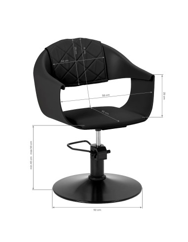 Sillón de peluquería ASTORIA negro: elegancia profesional y comodidad premium