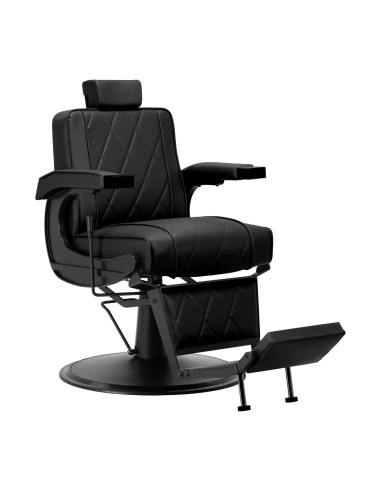 Fotel barberski Diamond Black – nowoczesny design i profesjonalna ergonomia 