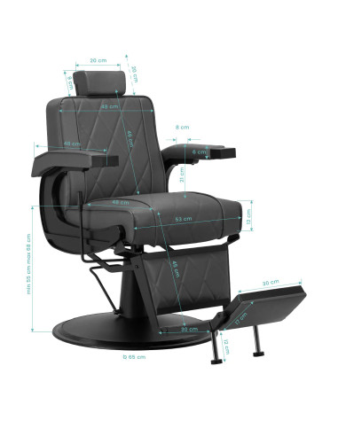 Diamond Barber chair , Black and Gray – Modern Design & Professional Ergonomics 