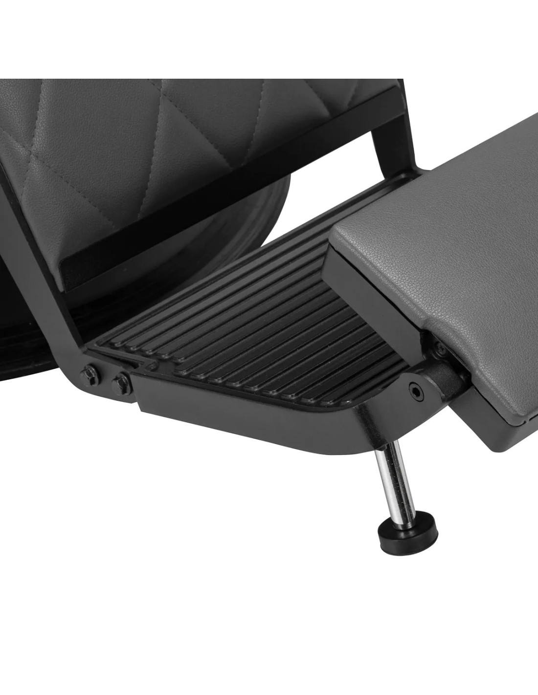 Poltrona barbiere Diamond, nera e grigia: design moderno ed ergonomia professionale 