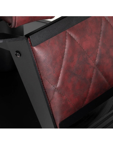 Fauteuil Barbier Diamond Steel Bordeaux – Luxe & confort pro 