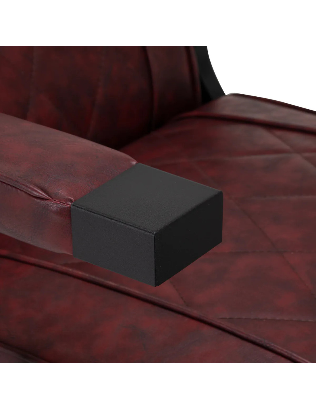 Sillón de barbero de acero Diamond Bordeaux: lujo y comodidad profesional 