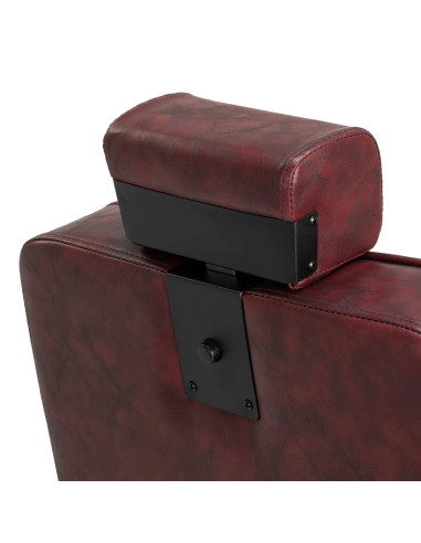 Sillón de barbero de acero Diamond Bordeaux: lujo y comodidad profesional 