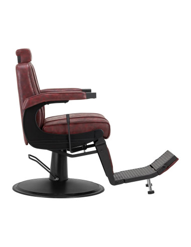 Fotel barberski Diamond Steel Bordeaux – luksus i profesjonalny komfort 