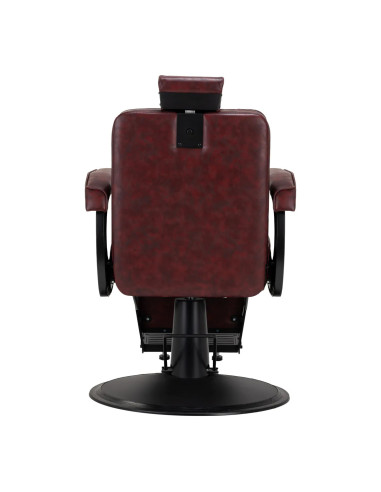 Sillón de barbero de acero Diamond Bordeaux: lujo y comodidad profesional 