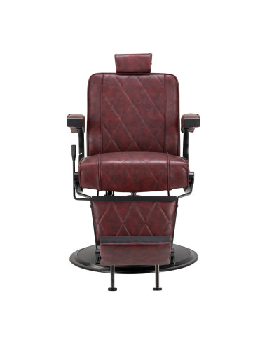Fauteuil Barbier Diamond Steel Bordeaux – Luxe & confort pro 