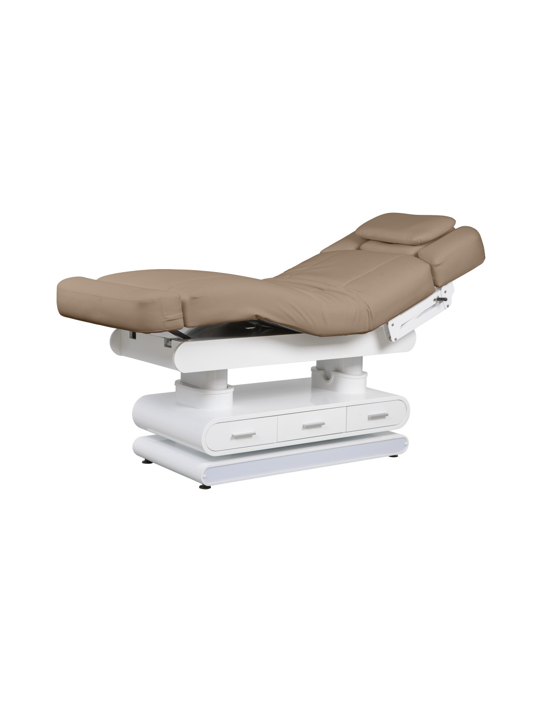 Lettino da massaggio elettrico con 4 motori, riscaldato, LED, beige | Pro