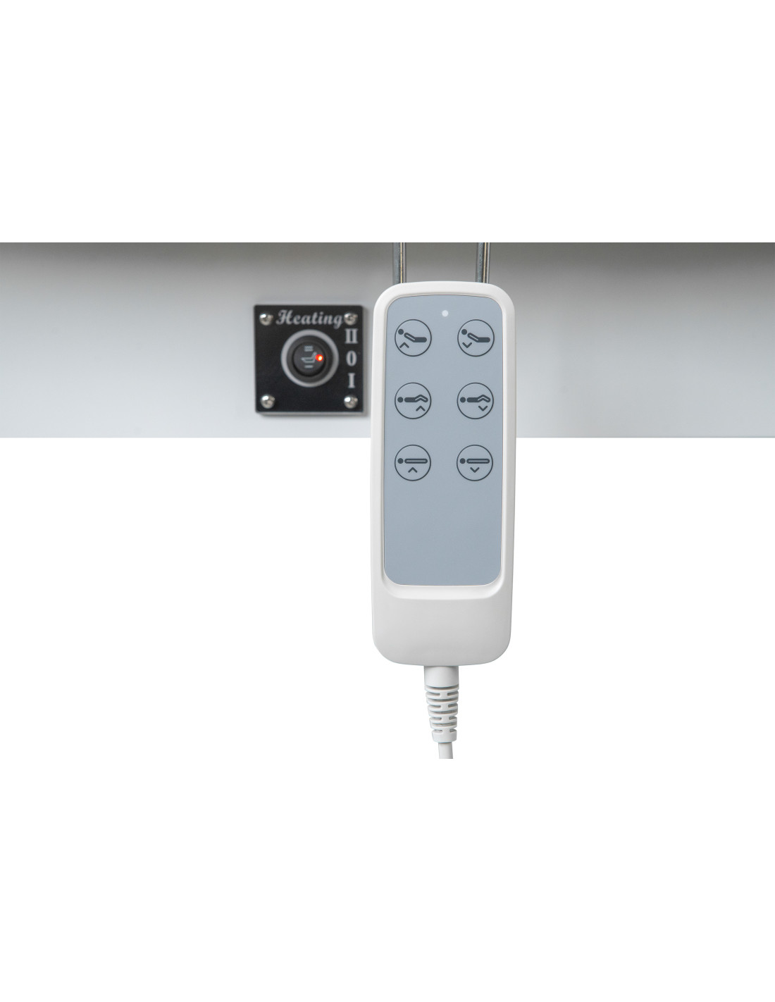 Lettino da massaggio elettrico professionale a 4 motori con riscaldamento e illuminazione a LED – Beige