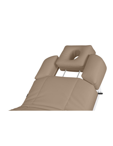 Professionelle elektrische Massageliege mit 4 Motoren, Heizung und LED-Beleuchtung – Beige