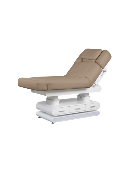 Table massage électrique 4 moteurs chauffante LED beige | Pro