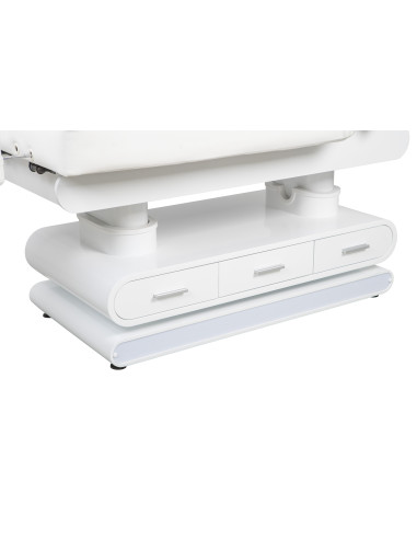 Table de Massage Électrique 4 Moteurs avec Chauffage & LED – Blanc 