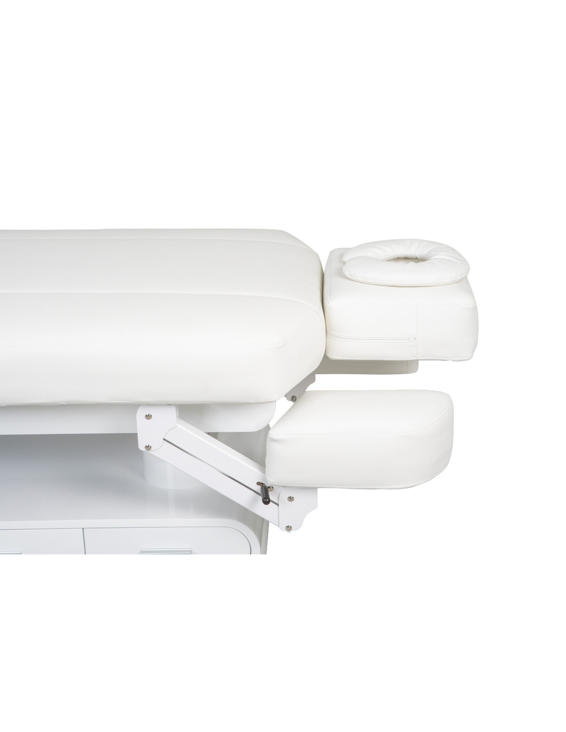 4-Motor Electric Massage Table with Heating & LED – White