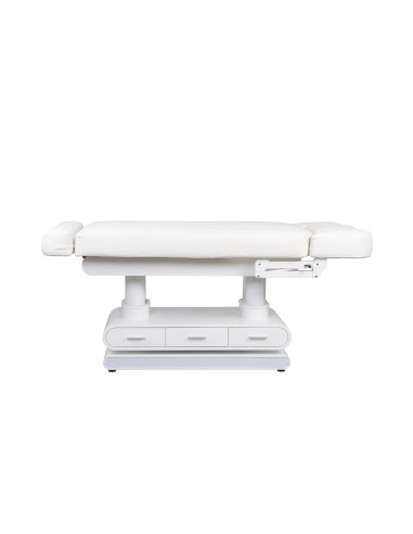 Elektrische massagetafel met 4 motoren, verwarming en LED-verlichting – Wit