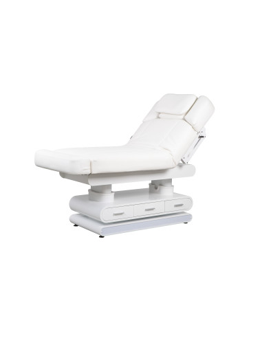 Table de Massage Électrique 4 Moteurs avec Chauffage & LED – Blanc 