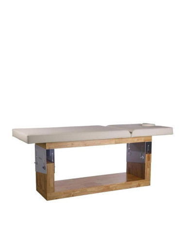 Table de Soins Fixe OCCI en Bois Naturel – 2 Sections Professionnelle