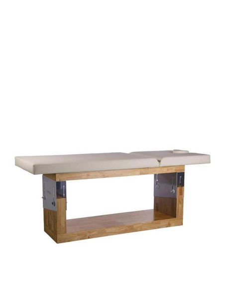 Table de Soins Fixe OCCI en Bois Naturel – 2 Sections Professionnelle