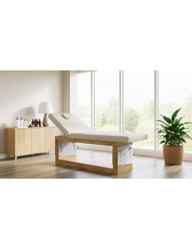 OCCI Vaste behandeltafel, natuurlijk hout, 2 delen | Pro