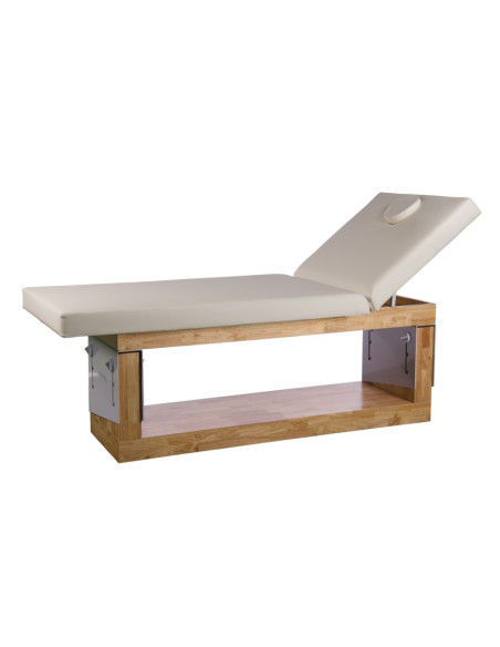 Table de Soins Fixe OCCI en Bois Naturel – 2 Sections Professionnelle