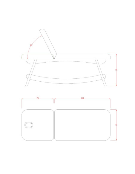 Table de Soins Fixe DELTO en Bois Wengé – 2 Sections Professionnelle 