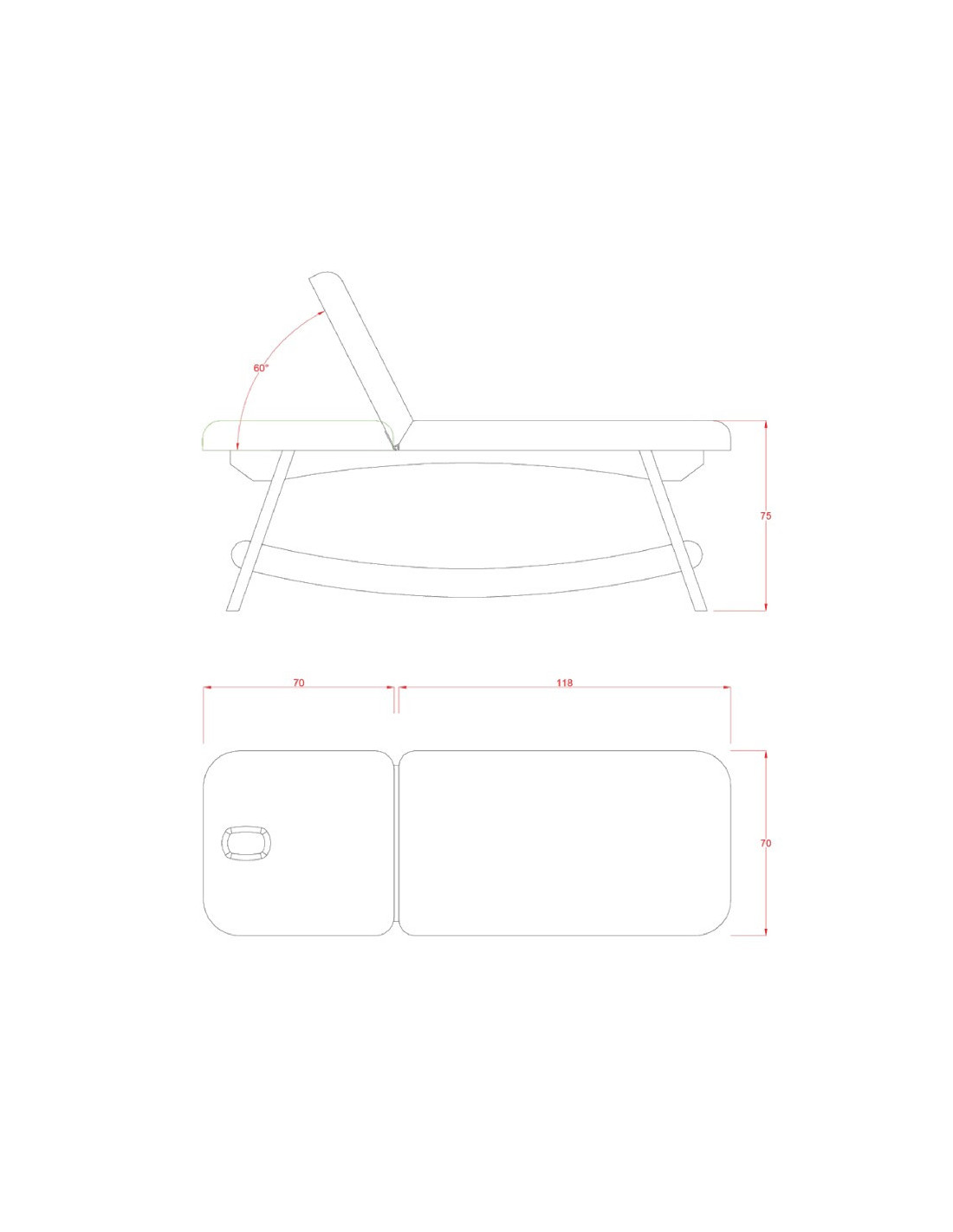Table de Soins Fixe DELTO en Bois Wengé – 2 Sections Professionnelle 