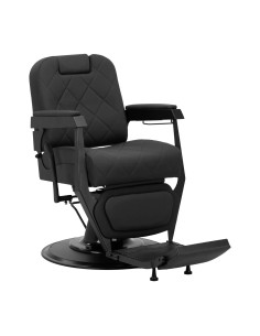Fauteuil Barbier NOVARA Noir & Graphite – Hydraulique Rotatif & Dossier Inclinable