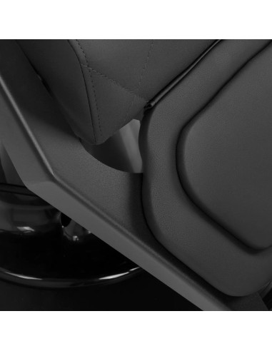 NOVARA Barber chair , Black & Graphite – Hydraulic Swivel & Reclining Backrest 