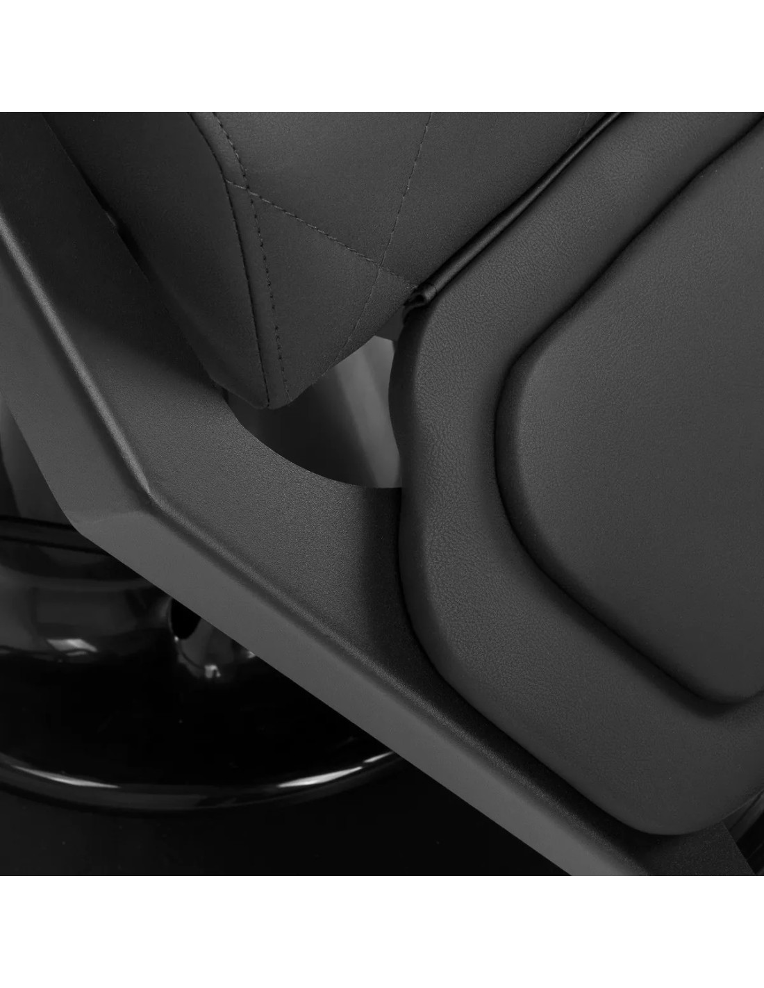 Fauteuil Barbier NOVARA Noir & Graphite – Hydraulique Rotatif & Dossier Inclinable 