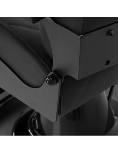 Fauteuil Barbier NOVARA Noir & Graphite – Hydraulique Rotatif & Dossier Inclinable 