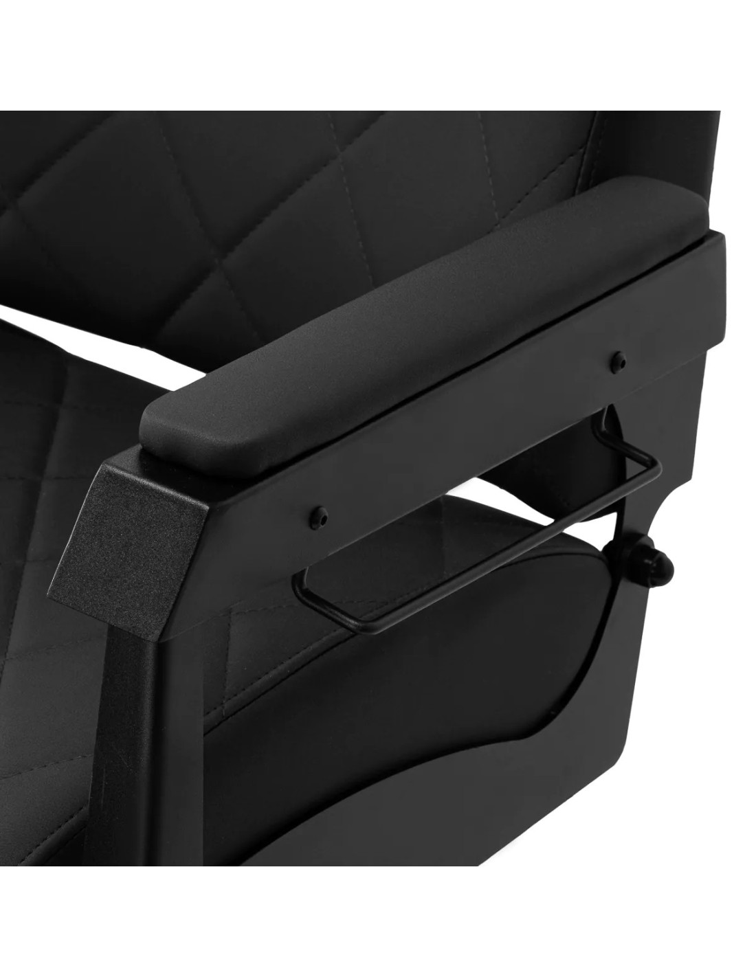 Fauteuil Barbier NOVARA Noir & Graphite – Hydraulique Rotatif & Dossier Inclinable 