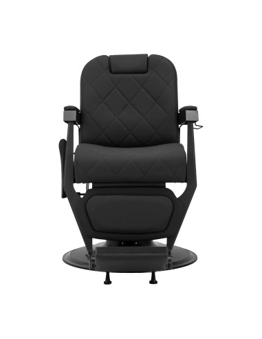 NOVARA Barber chair , Black & Graphite – Hydraulic Swivel & Reclining Backrest