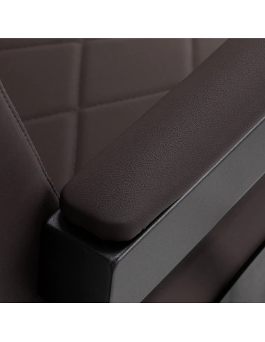 NOVARA Fotel barberski , zwart & bruin – professionele hydrauliek 