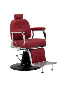 Sillón de barbero rojo ALESSANDRO – Reclinable hidráulico Pro