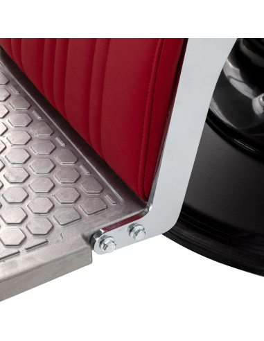 Sillón de barbero rojo ALESSANDRO | Reclinable hidráulico Pro
