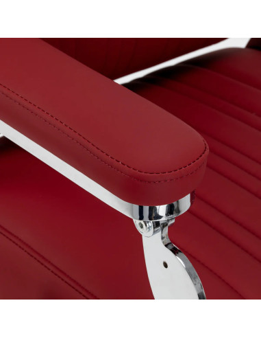 Sillón de barbero rojo ALESSANDRO – Reclinable hidráulico Pro 