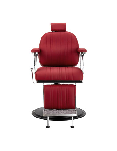 Fauteuil Barbier ALESSANDRO Rouge – Hydraulique Inclinable Pro 