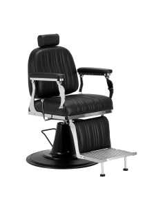 Sillón de barbero negro ALESSANDRO – Reclinable hidráulico Pro