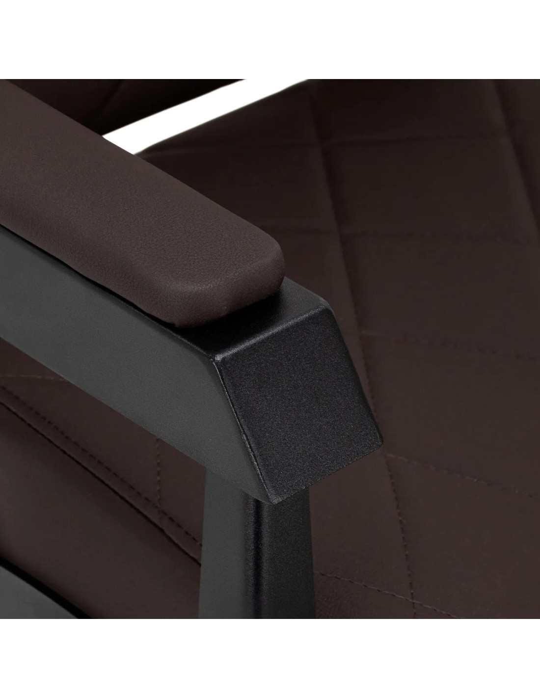 Cadeira de barbeiro NOVARA preta e marrom | Hidráulica profissional