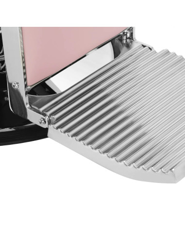 Fauteuil Barbier SALVATORE Rose & Chrome – Hydraulique Inclinable Pro 