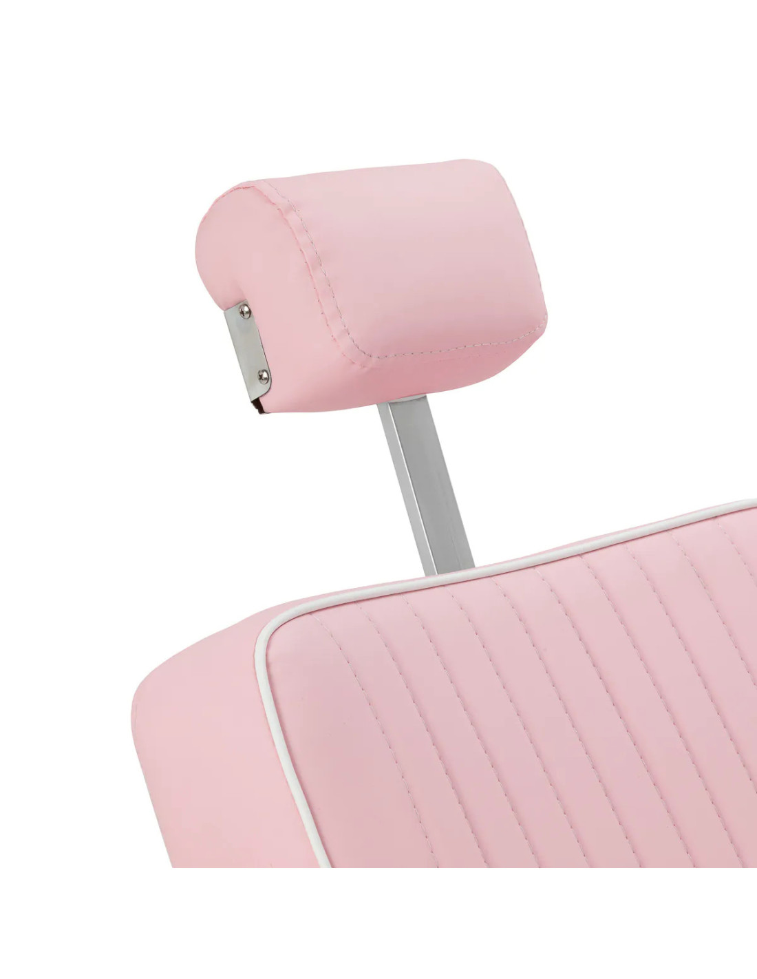 SALVATORE Fotel barberski , roze en chroom – hydraulisch verstelbare professionele stoel 