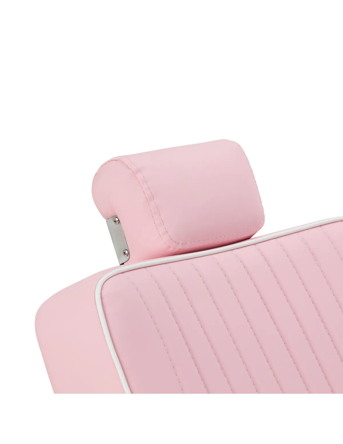 Cadeira de barbeiro Salvatore, rosa e cromada – Reclinável hidráulica profissional 