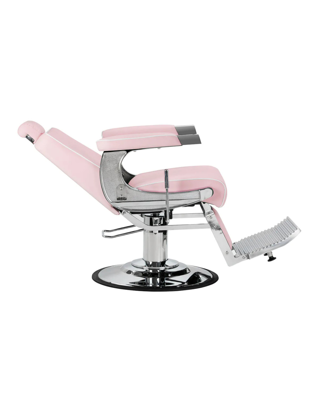 SALVATORE Barber chair , Pink & Chrome – Hydraulic Reclining Pro 