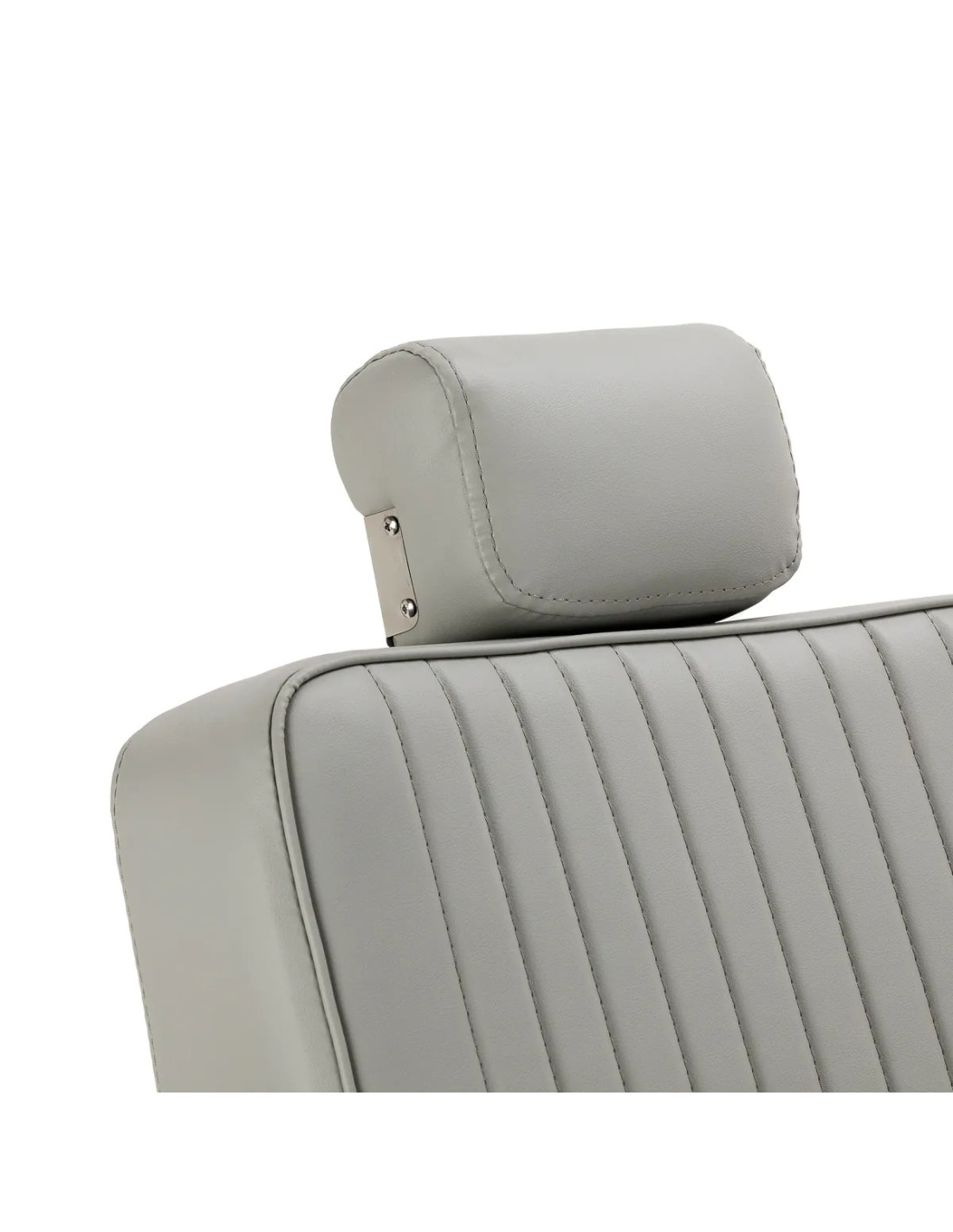 Sillón de barbero SALVATORE, gris y cromada – Reclinación hidráulica Pro 