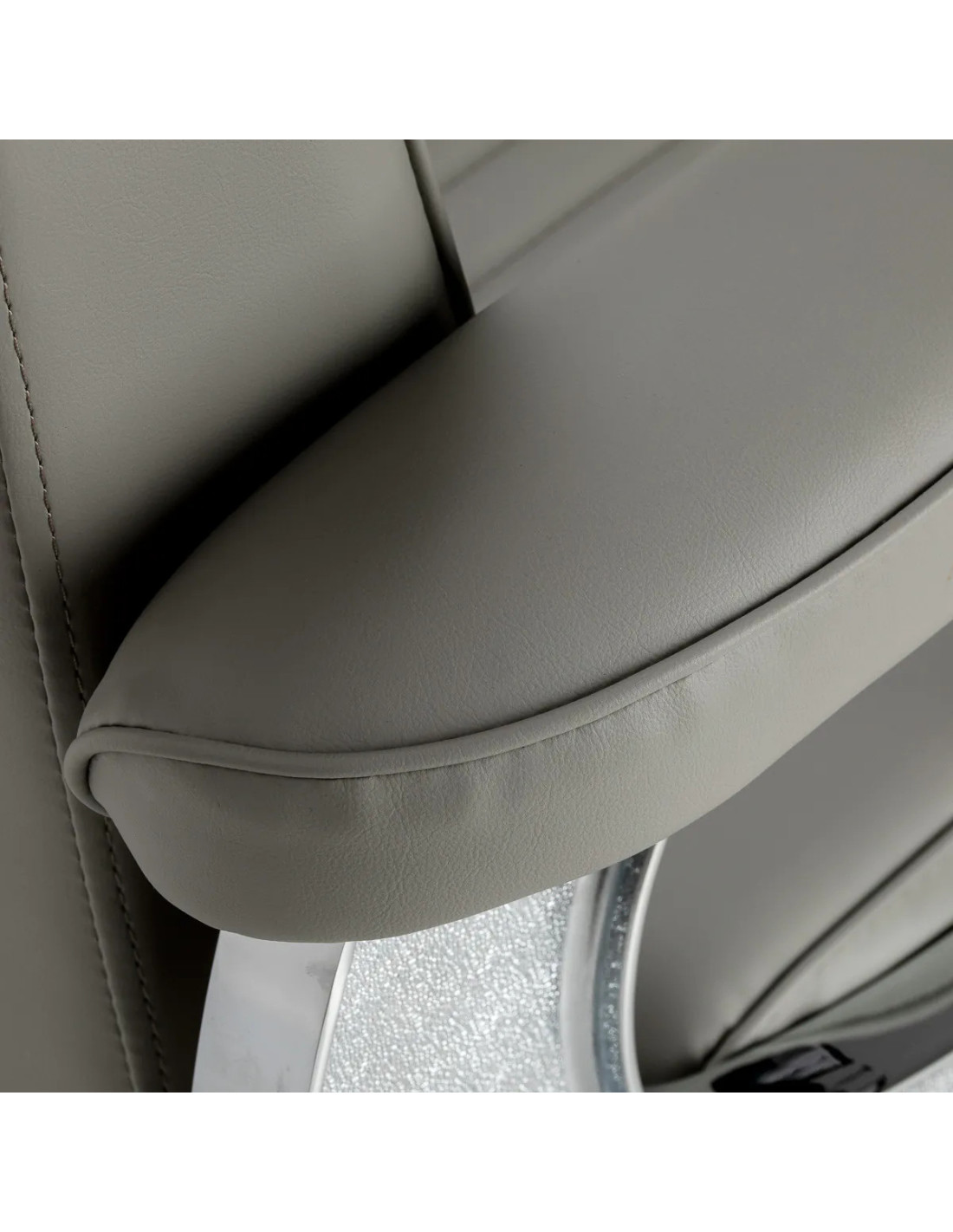 Sillón de barbero SALVATORE, gris y cromada – Reclinación hidráulica Pro 