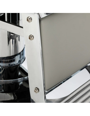 Fauteuil Barbier SALVATORE Gris & Chrome – Hydraulique Inclinable Pro 