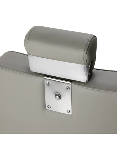 Fauteuil Barbier SALVATORE Gris & Chrome – Hydraulique Inclinable Pro 