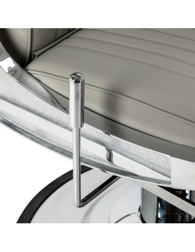 SALVATORE Fotel barberski , grijs en chroom – hydraulisch verstelbaar 